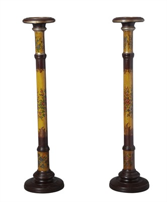 Lot 268 - Pair of Italian Painted and Parcel Gilt Pedestals