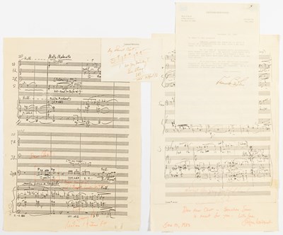 Lot 507 - A group of items inscribed and signed by Leonard Bernstein to opera singer Chester Ludgin