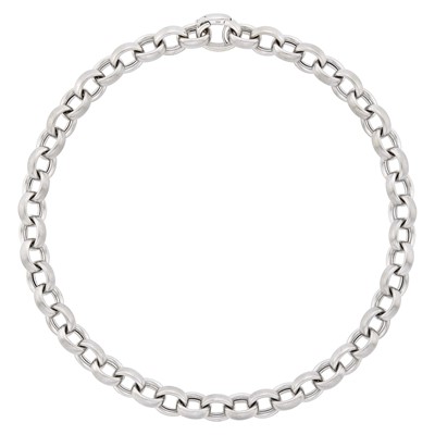 Lot 75 - White Gold Link Necklace