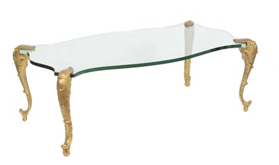 Lot 318 - Guerin Style Gilt-Metal and Glass Low Table