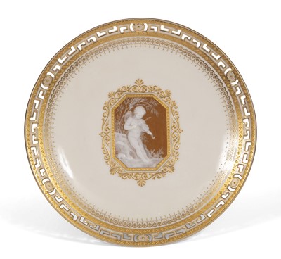 Lot 372 - Mintons Gilt Decorated Pâte-sur-Pâte Porcelain Cabinet Plate