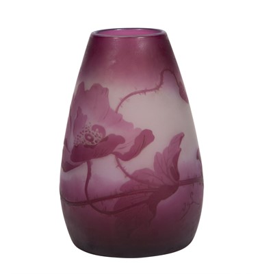 Lot 308 - Val St. Lambert Art Nouveau Acid-Etched Cameo Glass Vase
