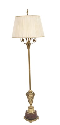Lot 321 - Louis XVI Style Gilt-Metal and Marble Floor Lamp