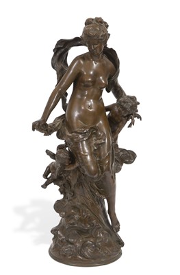 Lot 335 - French Patinated Bronze Figural Group of Venus with Cupid