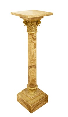 Lot 399 - Neoclassical Style Gilt-Metal Mounted Onyx Pedestal