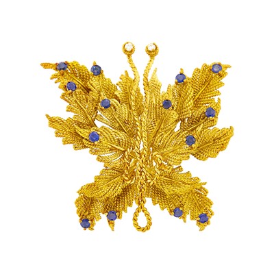 Lot 97 - Tiffany & Co. Gold and Sapphire Brooch