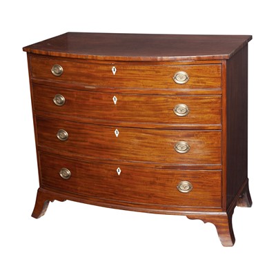 Lot 1067 - Federal Mahogany Bowfront Chest of Drawers