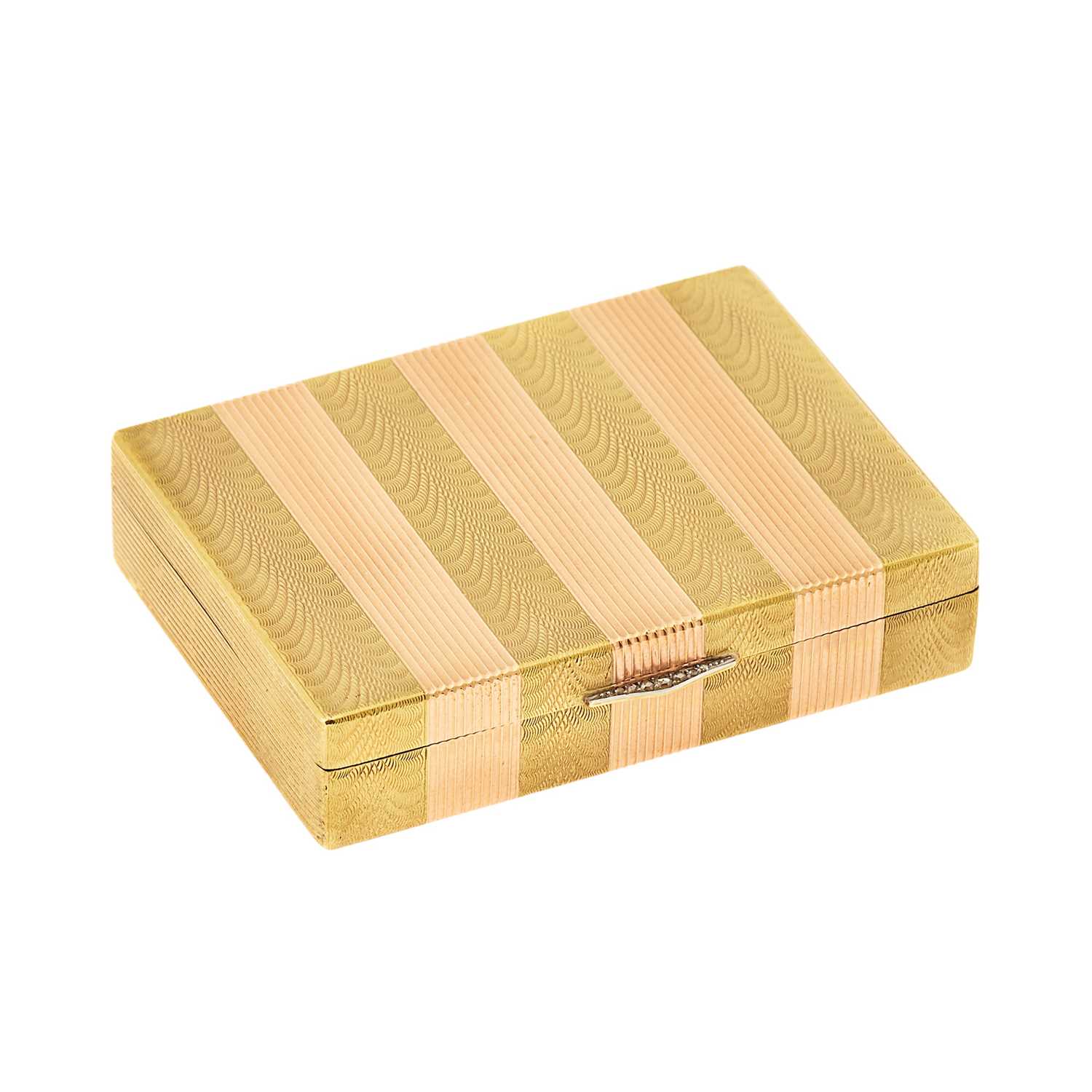 Lot 2004 - Cartier Tricolor Gold and Diamond Box