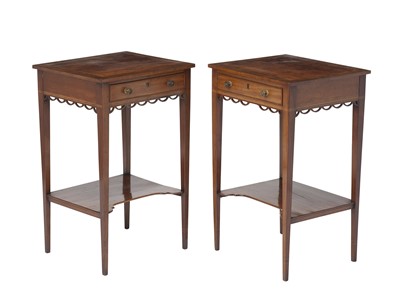 Lot 367 - Pair of George III Mahogany and Lacewood Side Tables