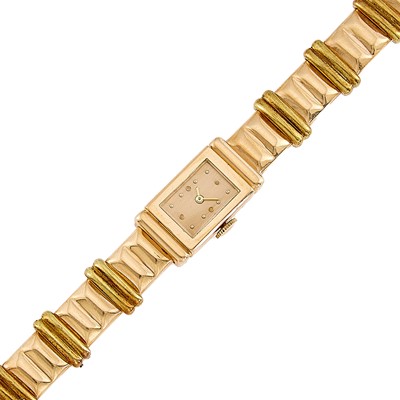 Lot 2124 - Two-Color Gold Wristwatch