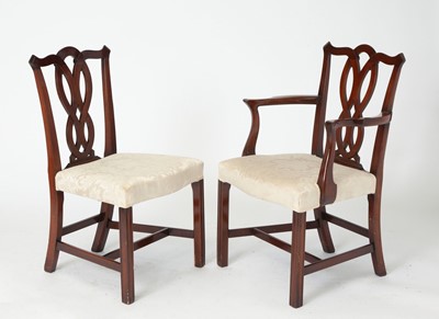 Lot 255 - Ten Chippendale Style Mahogany Dining Chairs