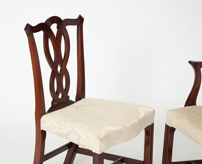 Lot 255 - Ten Chippendale Style Mahogany Dining Chairs