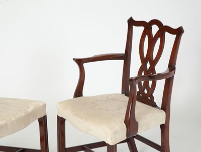 Lot 255 - Ten Chippendale Style Mahogany Dining Chairs