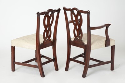 Lot 255 - Ten Chippendale Style Mahogany Dining Chairs