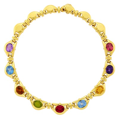 Lot 86 - Gold and Colored Stone Necklace