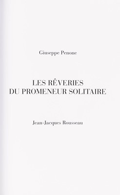 Lot 342 - Roussseau's Les Rêveries du Promeneur Solitaire with plates by Penone