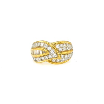 Lot 2038 - Gold and Diamond Leaf Band Ring
