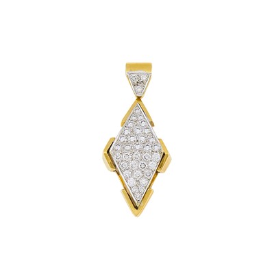 Lot 2159 - Two-Color Gold and Diamond Pendant
