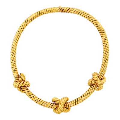 Lot 2 - Fluted Gold Knot Necklace