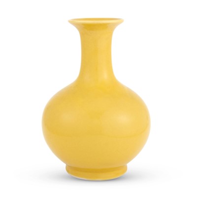 Lot 719 - A Chinese Yellow Ground Porcelain Bottle Vase