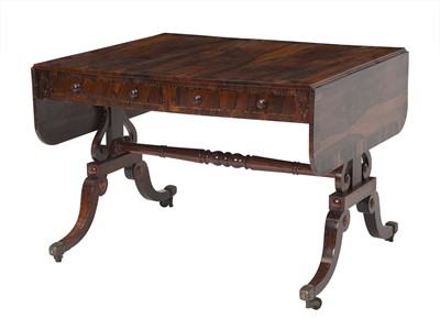 Lot 385 - Regency Inlaid Calamander and Rosewood Sofa Table