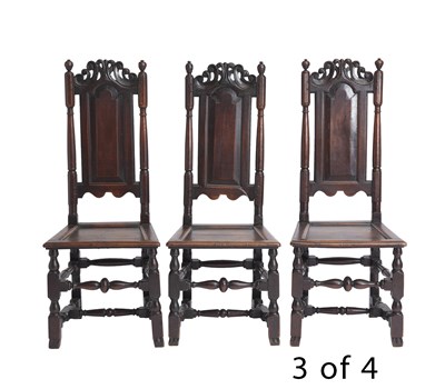 Lot 316 - Set of Four English Walnut Side Chairs