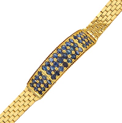 Lot 2173 - Gold and Sapphire Bracelet