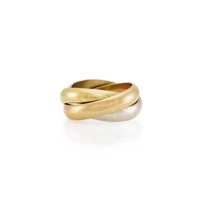 Lot 2021 - Cartier Tricolor Gold 'Trinity' Rolling Band Ring