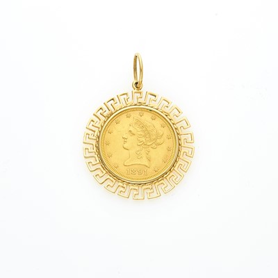 Lot 1232 - Gold and Gold Coin Pendant