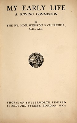 Lot 305 - Proof copy of Winston Churchill's  My Early Life