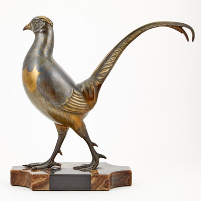 Lot 517 - French Art Deco  Gilt and Patinated Spelter Figure of a  Pheasant