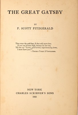 Lot 175 - The first edition of Fitzgerald's masterpiece