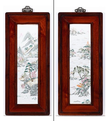 Lot 286 - A Pair of Chinese Enameled Porcelain Plaques