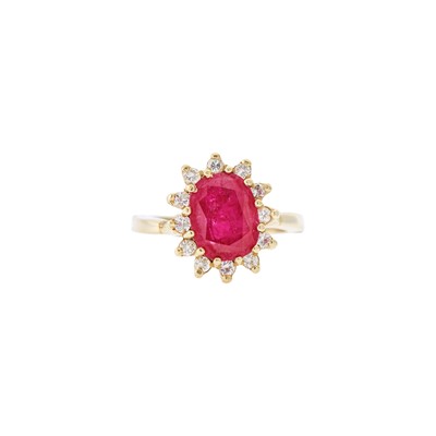 Lot 1293 - White Gold, Ruby and Diamond Ring