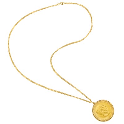 Lot 2165 - Gold and Gold Coin Pendant with Chain Necklace