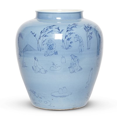 Lot 705 - A Large Chinese Sky Blue Porcelain Jar