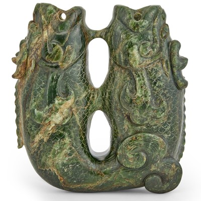 Lot 476 - A Chinese Spinach Jade Carving