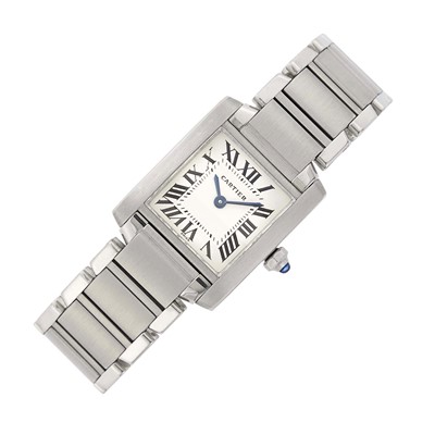 Lot 73 - Cartier Stainless Steel 'Tank Francaise' Wristwatch, Ref. 2384