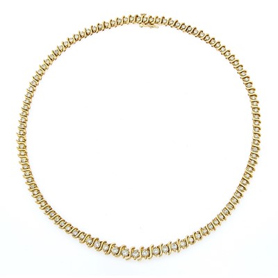 Lot 2166 - Gold and Diamond Necklace