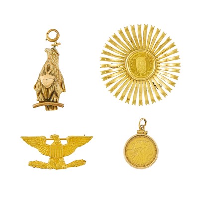 Lot 2281 - Group of Gold and Coin Jewelry