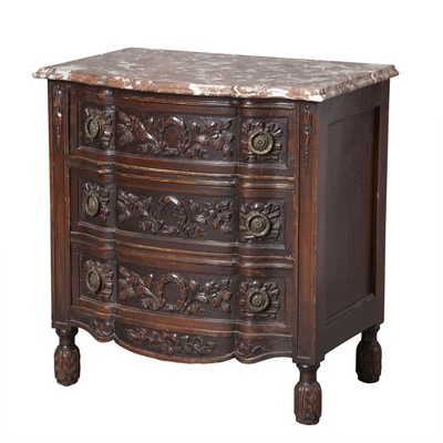 Lot 296 - French Style Carved Mahogany Small Commode