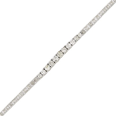 Lot 2096 - White Gold and Diamond Bracelet
