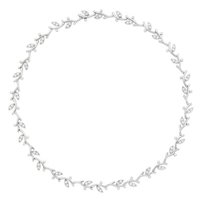 Lot 158 - Tiffany & Co. Platinum and Diamond 'Garland' Necklace