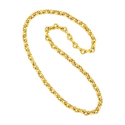 Lot 1066 - Long Gold Circle Link Chain Necklace