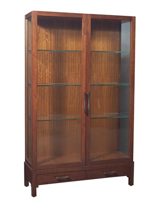 Lot 187 - Custom Stained Wood Display Cabinet
