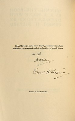 Lot 194 - Winnie-The-Pooh, signed by Milne and Shepard