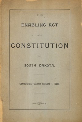 Lot 21 - An early printing of the South Dakota Constitution