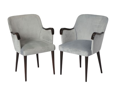 Lot 183 - Pair of Osvaldo Borsani for Tecno Upholstered Walnut Armchairs