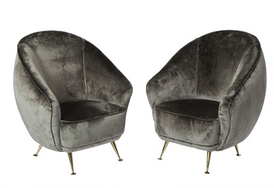 Lot 191 - Pair of Italian Upholstered Armchairs