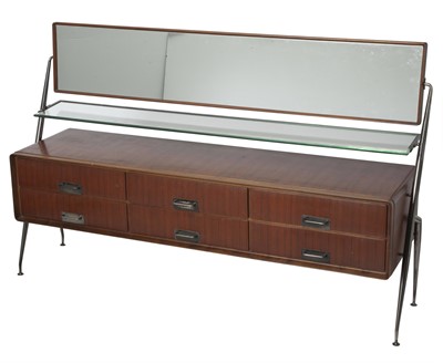 Lot 186 - Silvio Cavatorta Chromed Metal and Walnut Sideboard